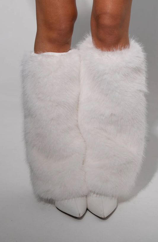 Faux Fur snow bunny leg warmers