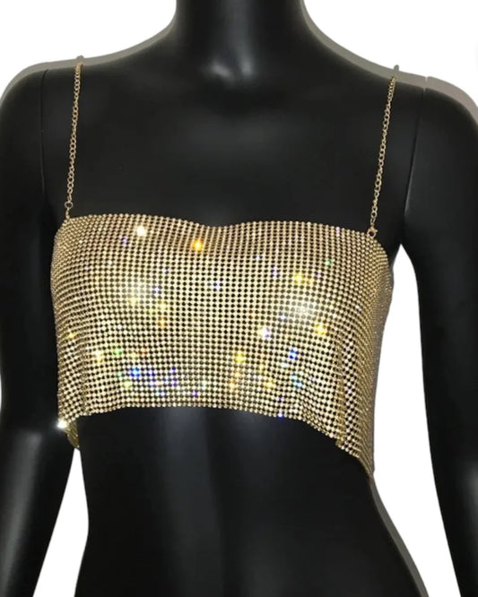 Gold sparkle crop top