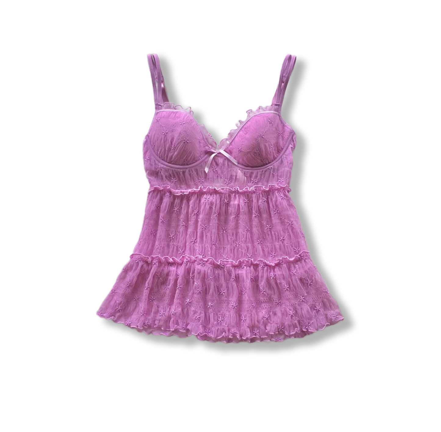 Lilac mesh lace sheer cami