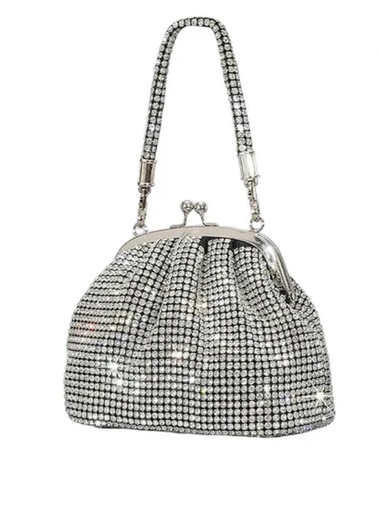 Silver sparkle crystal bag