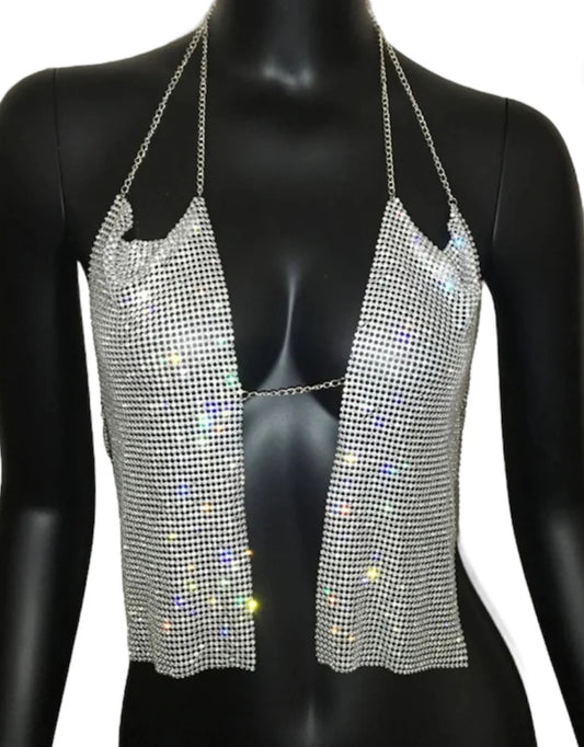 Silver sparkle top