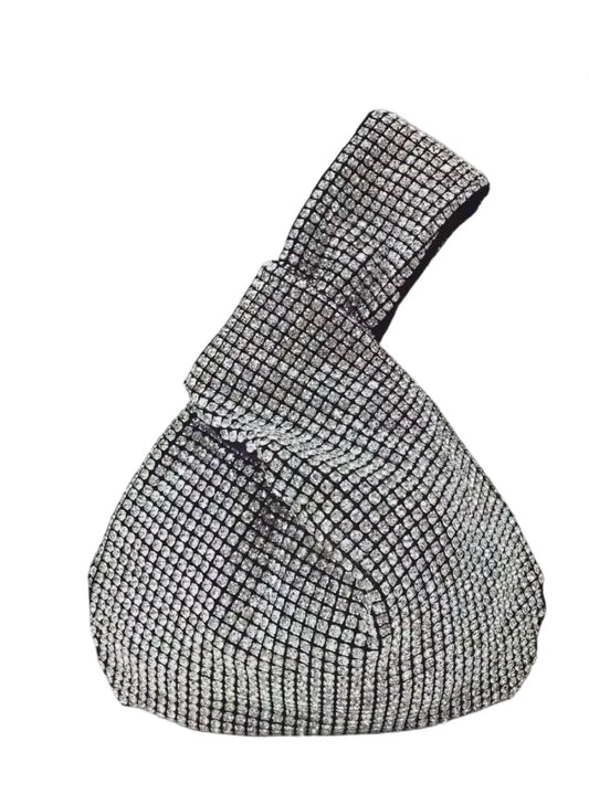 Silver sparkle strass bag