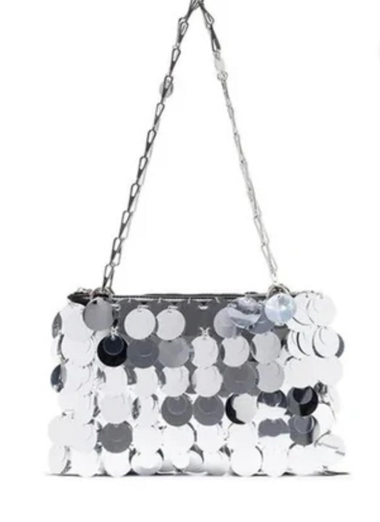 Silver palillettes bag