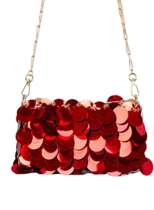 Red paillettes bag