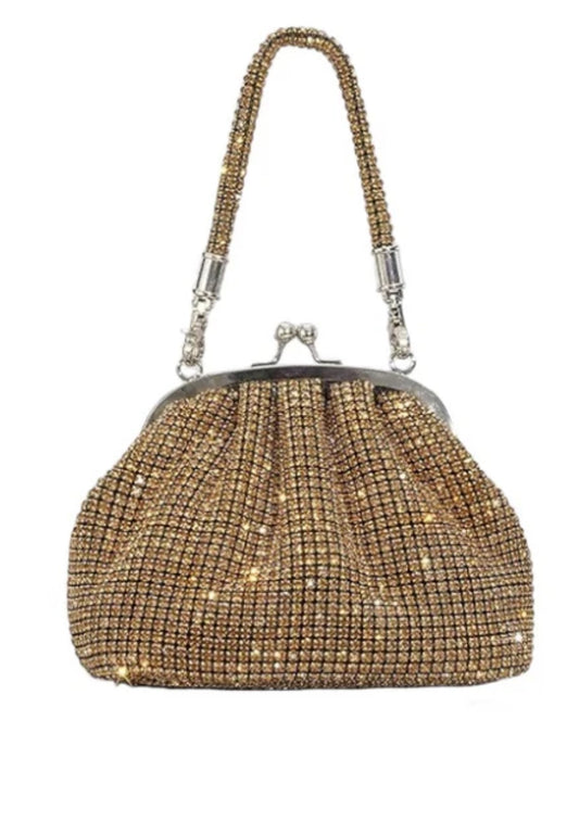 Gold sparkle crystal bag