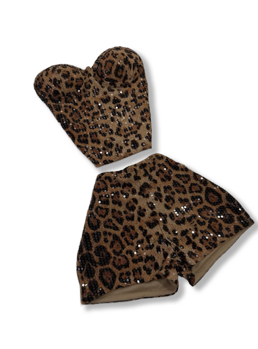 Leopard sequin co-ord
