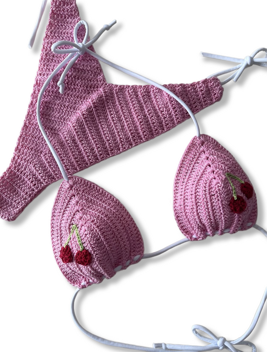 Cherry crotchet bikini
