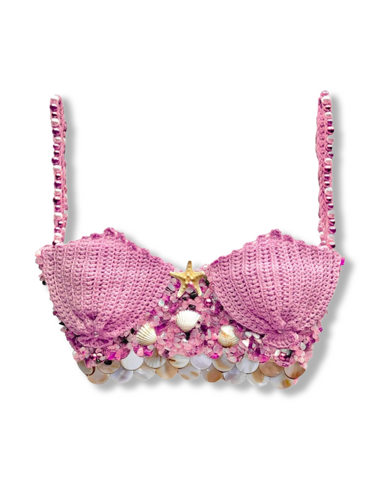 Maya crotchet top- pink
