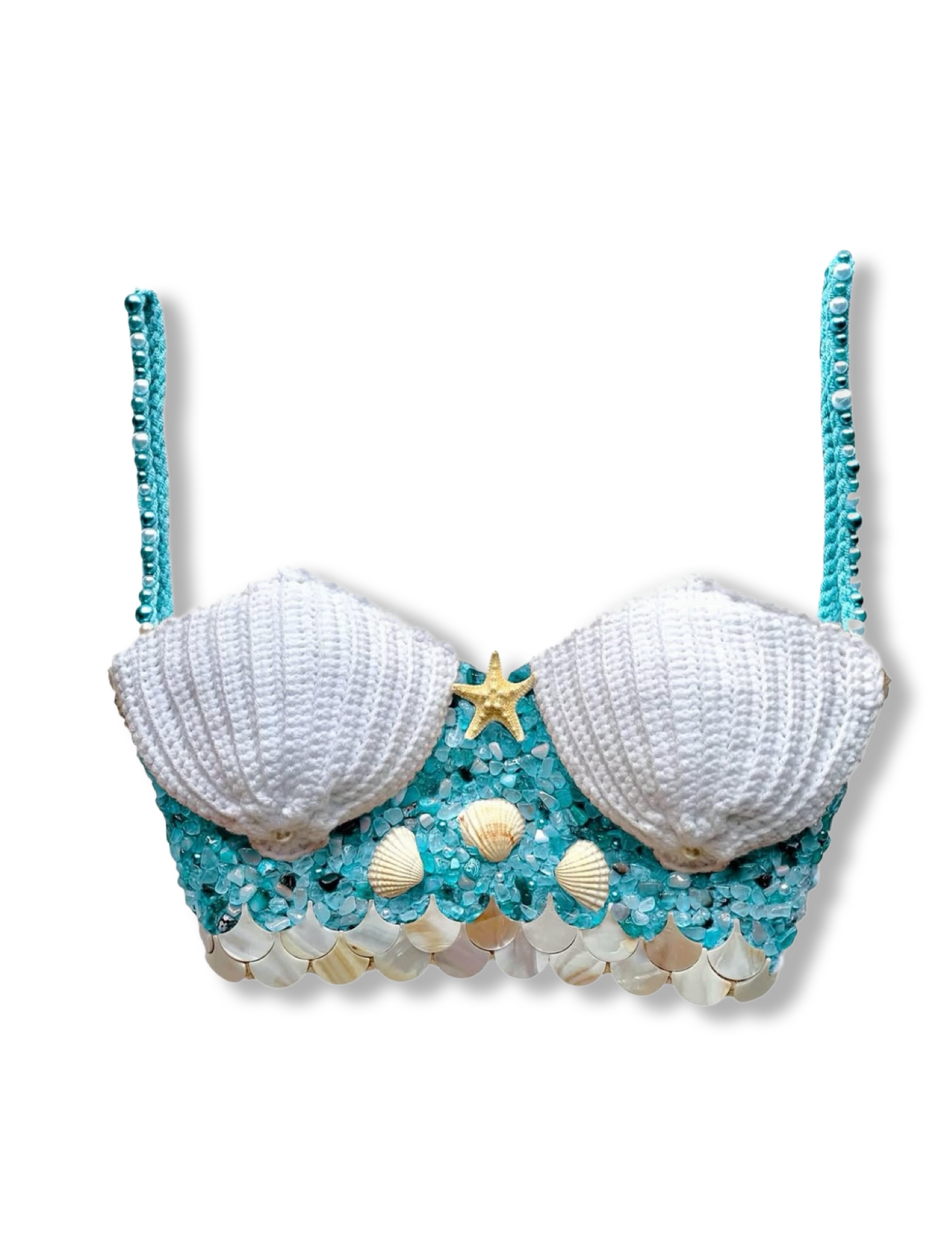 Maya crotchet top- blue