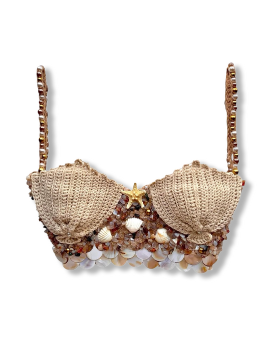 Maya crotchet top- beige