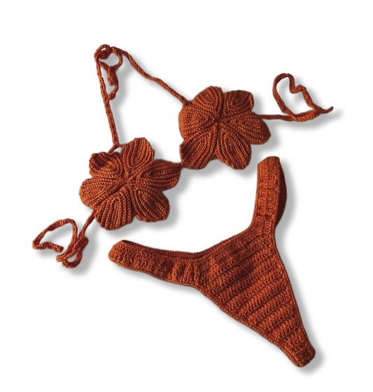 Sunset flower bikini