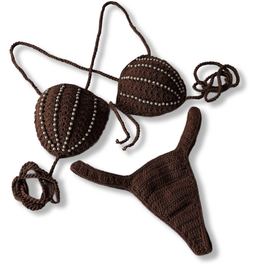 Brown pearl bikini