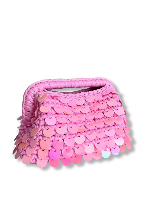 Pink clutch bag