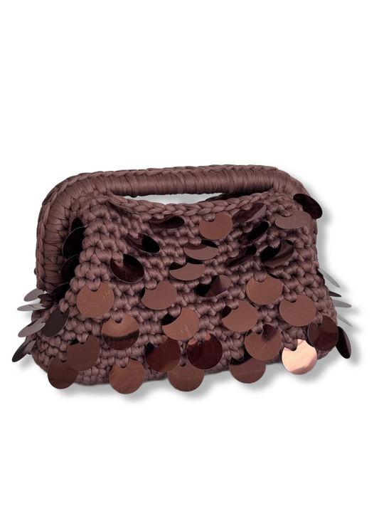 Brown clutch bag